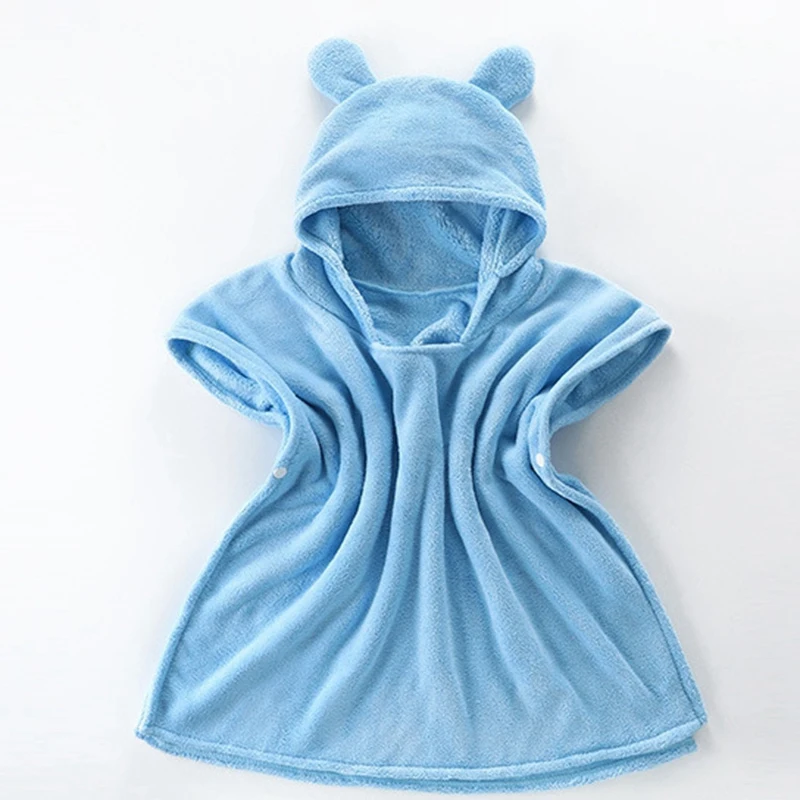 Детское банное полотенце с капюшоном супервпитывающий утолщенный банный халат