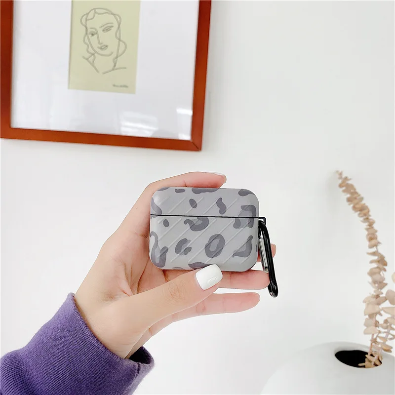 

For Airpods Case,3D Creative Leopard stripe suitcase Case For Airpods 1/2 Case Soft Silicone Earphone Cover For Airpods Pro Case