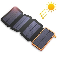 solar power bank with 4 solar panels solar battery charger 10000mah for iphone ipad samsung huawei xiaomi oneplus google song lg