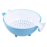 2 in 1 multifunction kitchen colanderstrainer bowl set double layered rotatable drain basin and basket cleaning washing mix