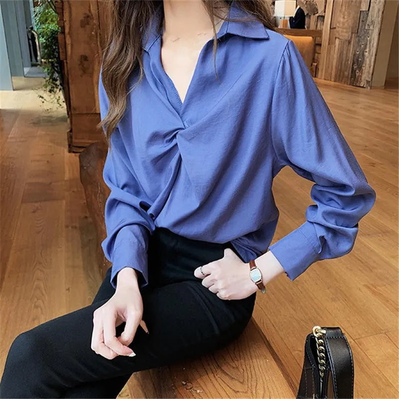 

Fashion Shirt For Women Clothes Loose Long Sleeve White Ladies Tops Blouse Elegant Casual Plus Size Shirt Female Solid 4XL Q3631