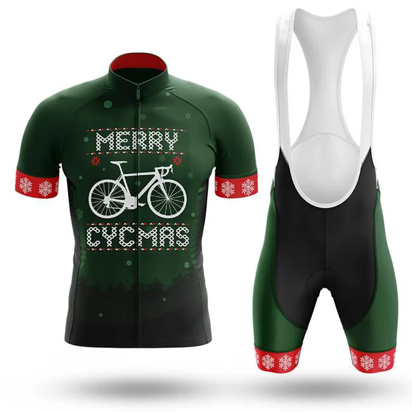 

Christmas 2021 Merry Christmas Men's Cycling Kit Professional Cycling Clothing Quick Dry Summer Short-Sleeved Cycling Shirt