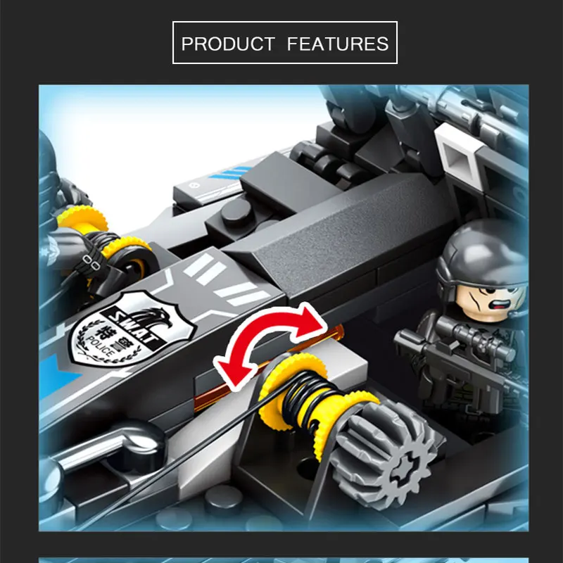 769 шт. полицейский патруль спецназа строительные блоки городские лодочные