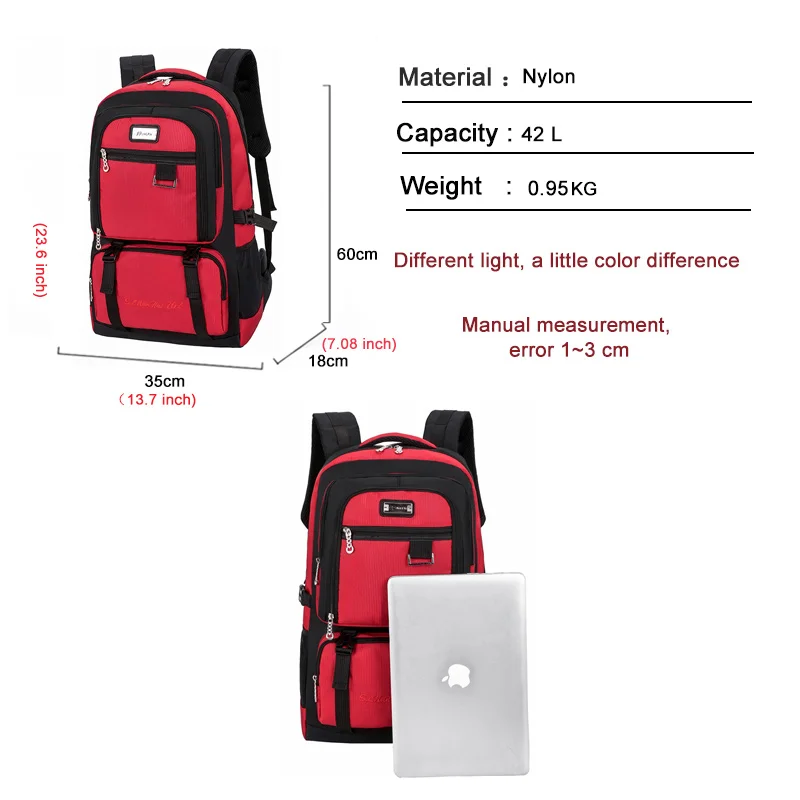 Новый водонепроницаемый прочный рюкзак из ткани Оксфорд большой емкости мужская