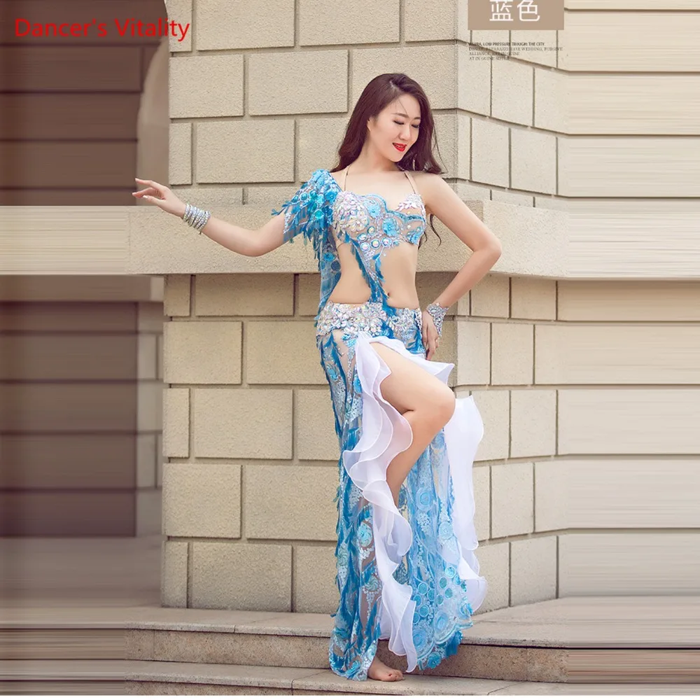 новый сексуальный роскошный комплект бюстгальтера танец живота костюм длинная