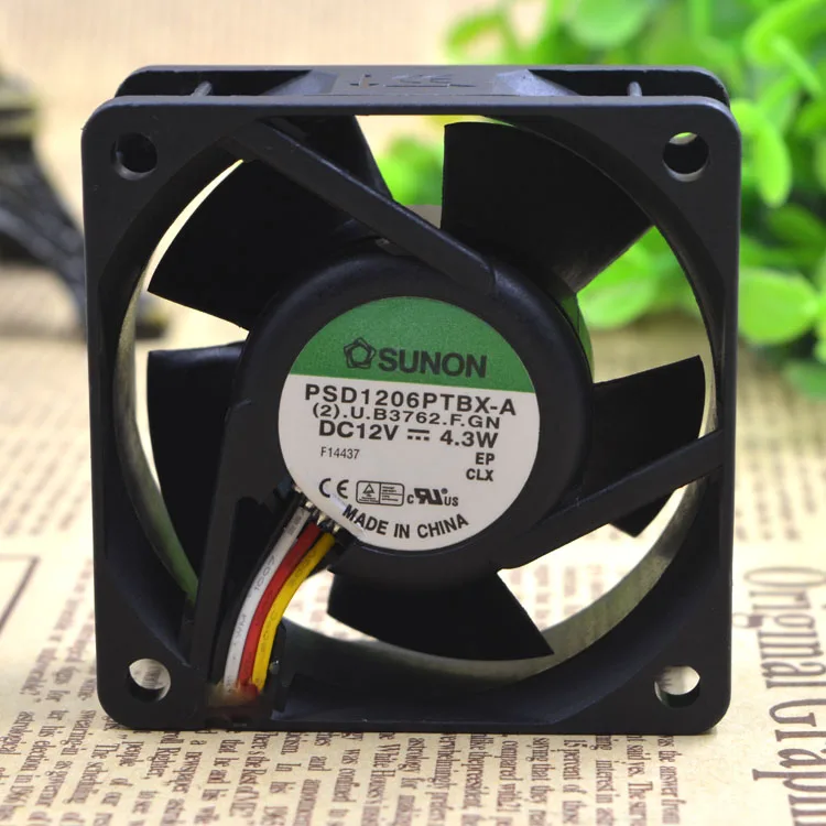 

New original 6025 6CM PSD1206PTBX-A 12V 4.3W 4-wire ball cooling fan