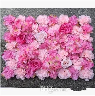 

2.4MX2.4M Romantic Artificial Rose Hydrangea Flower Wall with Stand Black Iron Folded Pipe Flower Frame For Wedding Party Decor