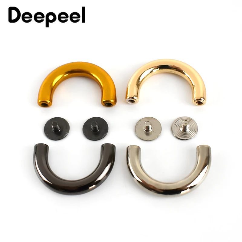 

10pcs 20mm Metal Buckle U Rings For Handbag Connector Bag Arch Bridge Screw DIY Handbag Strap Hangers Hardware Accessories BF654