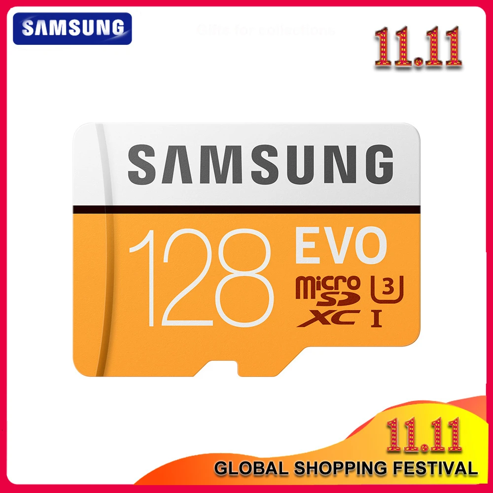 Оригинальная карта памяти SAMSUNG Micro SD EVO 64 ГБ класс 10 128 макс. 100 флэш SDXC U3 4K HD для
