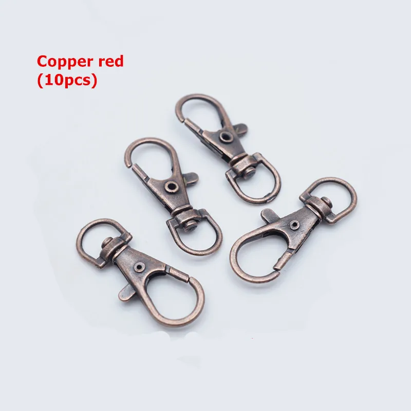 10pcs copper red 10 шт./лот ремешок защелкивающийся крючок поворотные Застежки Карабин Застежка 1,2" x 0,5" HK074 - Цвет: 10pcs copper red