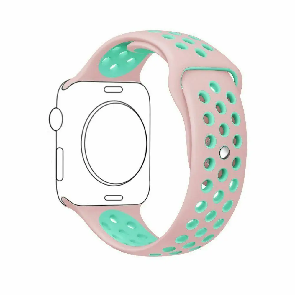 Дышащий силиконовый ремешок для часов для Apple Watch ремешок 5 4 3 2 1 38 мм 42 мм спортивный резиновый ремешок для часов Nike+ iwatch 40 мм 44 мм