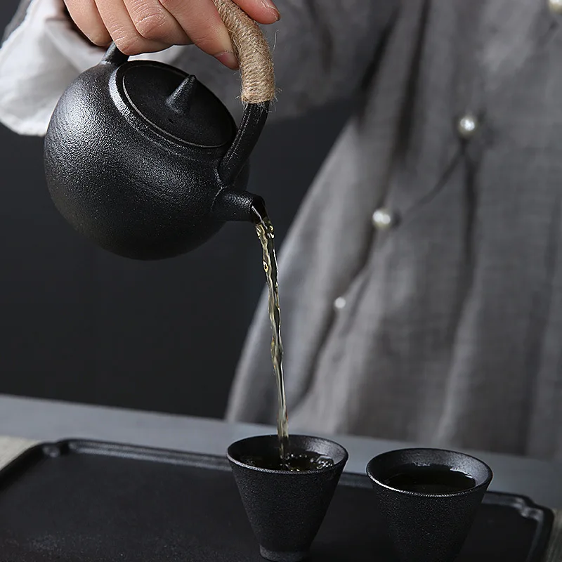 Японский керамический заварочный чайник ручная работа &quotКитайский кун-фу&quot 200