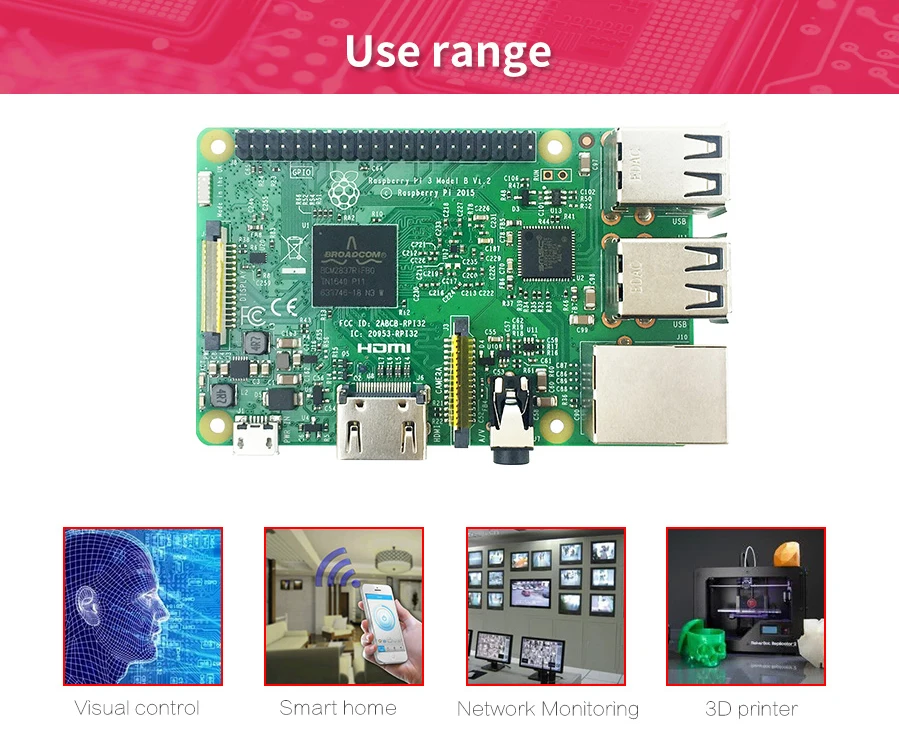 Raspberry pi 3 Model B комплект pi 3 плата/pi 3 Чехол/Европейский источник питания/16G карта памяти/теплоотвод