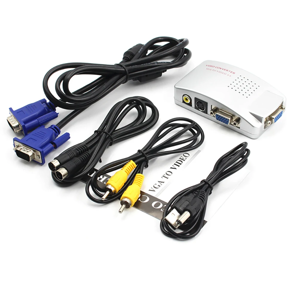 VGA to RCA Switch Box PC TV AV Monitor Composite Video Converter Adapter for Computer Laptop | Электроника