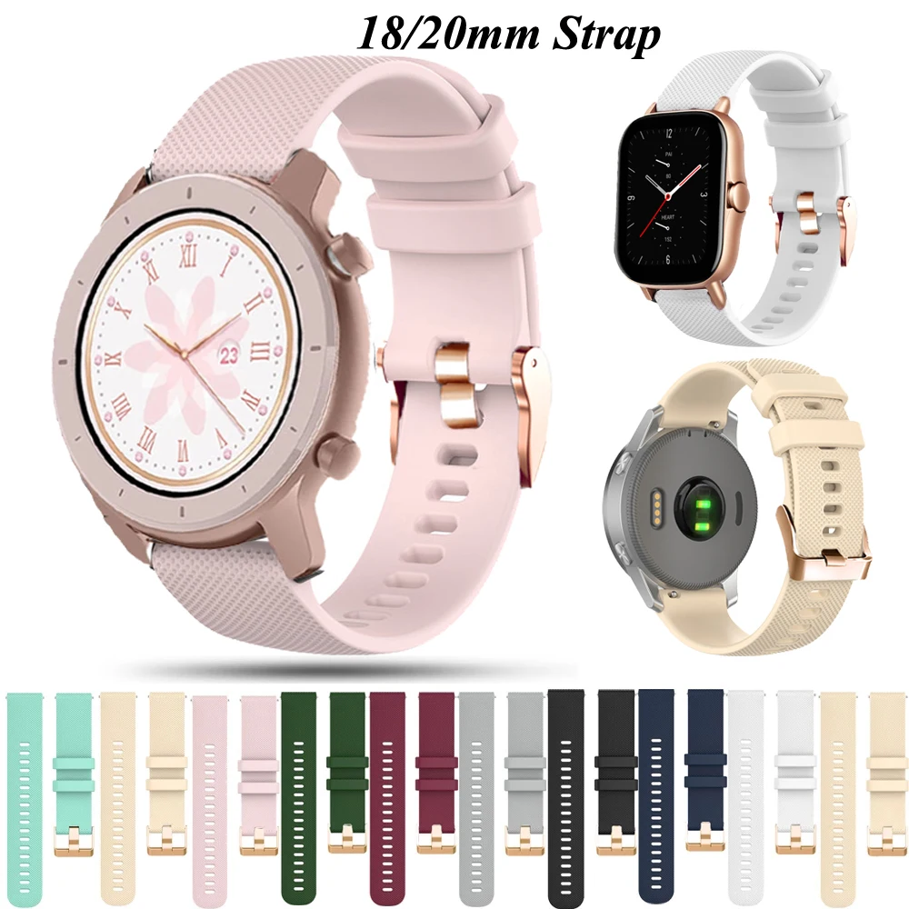 Силиконовый ремешок Браслет Для Xiaomi Huami Amazfit GTR 42 мм GTS 2/2e/GTS2 мини Bip U для часов Garmin