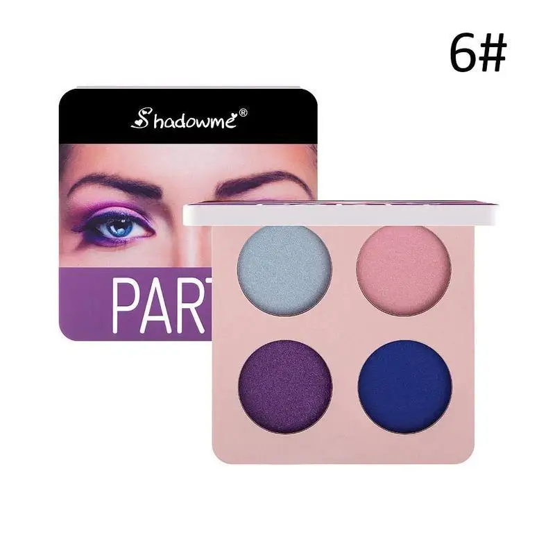 4 Color Wine Red Eyeshadow Palette Pressed Glitter Shimmer Matte Eye Shadow MakeUp Long-Lasting Pigmented Eyeshadow Beauty - Цвет: Светло-зеленый