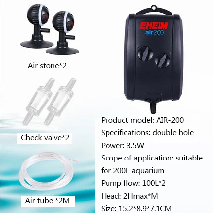 Eheim Air Pump 200 Eheim воздушный насос 100 200 400 AIR1000 Eheim кислородный насос EHEIM 3701 3702 3704 EHEIM воздушный 1000 Супер тихий воздушный насос - Цвет: Eheim Air Pump 200