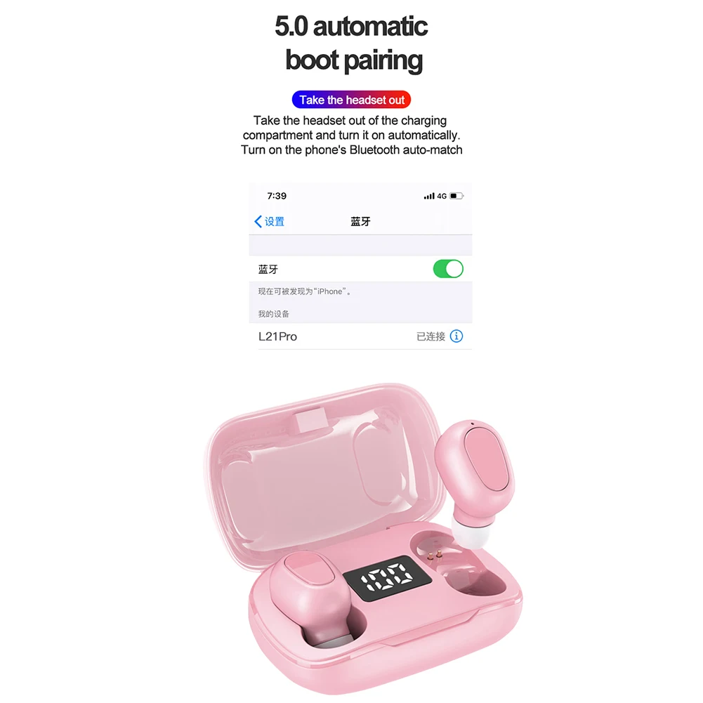 L21pro TWS наушники Bluetooth 5 0 гарнитура настоящие Беспроводные стереонаушники мини