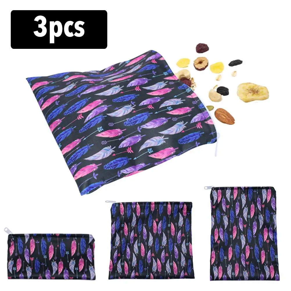 3 шт многоразовая сумка для закусок водонепроницаемая хлеба школы кемпинга