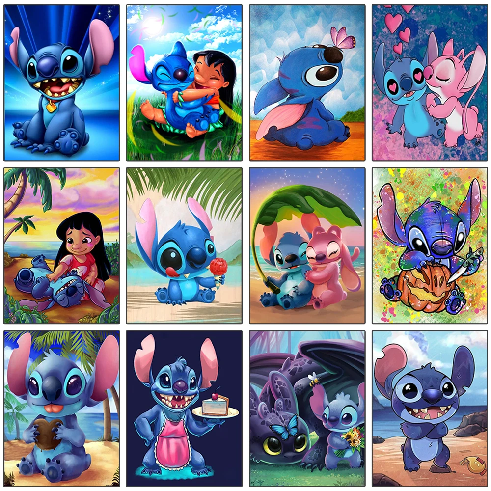 

Diy 5d Diamond Painting New Arrives Cartoon Cross Stitch Lilo & Stitch Diamond Embroidery Picture Anime Mosaic Kids Decor Gift