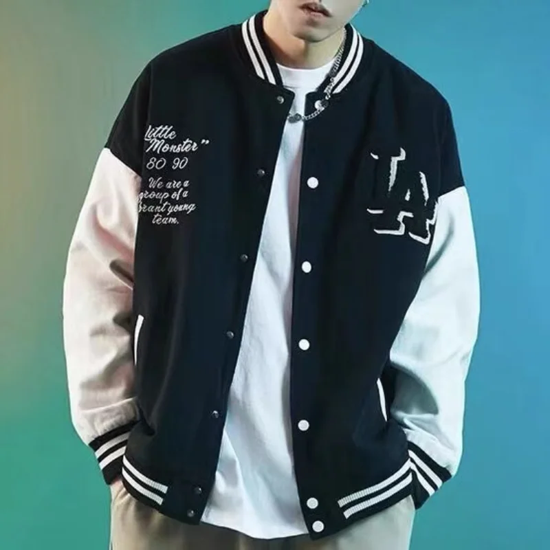 Куртка мужская с Вышивкой Букв в американском стиле ретро уличная трендовая
