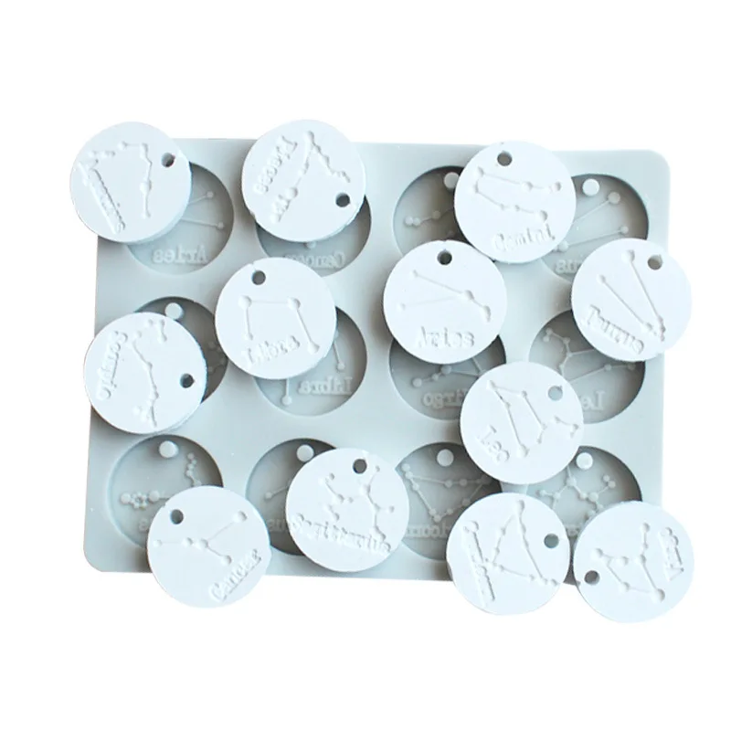 12 созвездий круглые бирки силиконовая форма для восковых планшетов