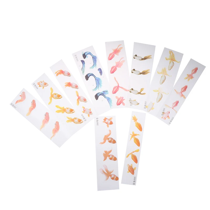 10 шт. 3D зеленые листья настоящая Золотая рыбка прозрачная водяная трава пленка