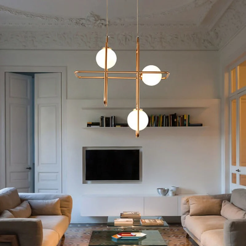 Подвесная люстра из матового стекла 50 см 3 светсветильник льника | Лампы и