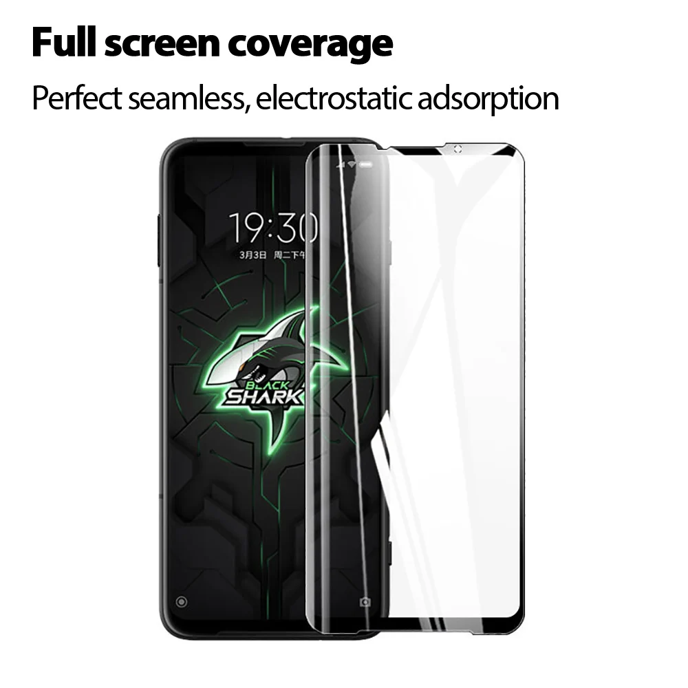 Стекло 2 в 1 + чехол с полным покрытием для Xiaomi Black Shark 3 Pro силиконовый защитная