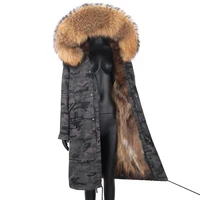 women coat parkas natural fox fur collar real fur coat x long jacket raccoon fur lining winter coats 2021