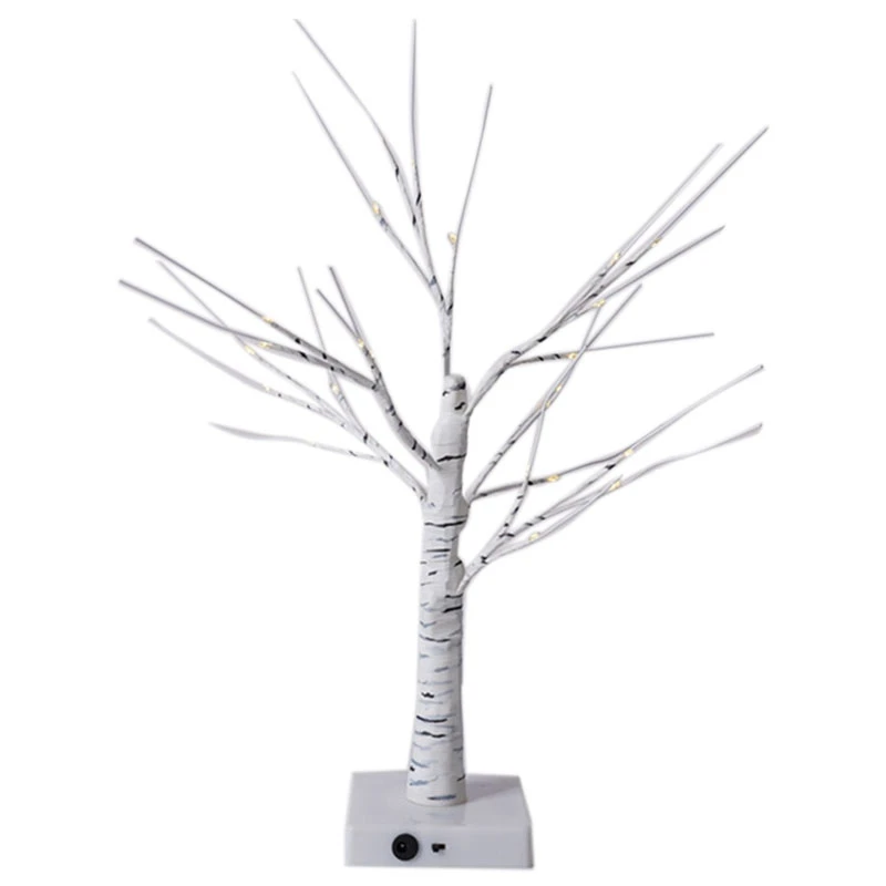 

Birch Decorative Light Tree 24 Warm White LED Star Batteries USB Operated Timer Tabletop Decoration Party Indoor Decor