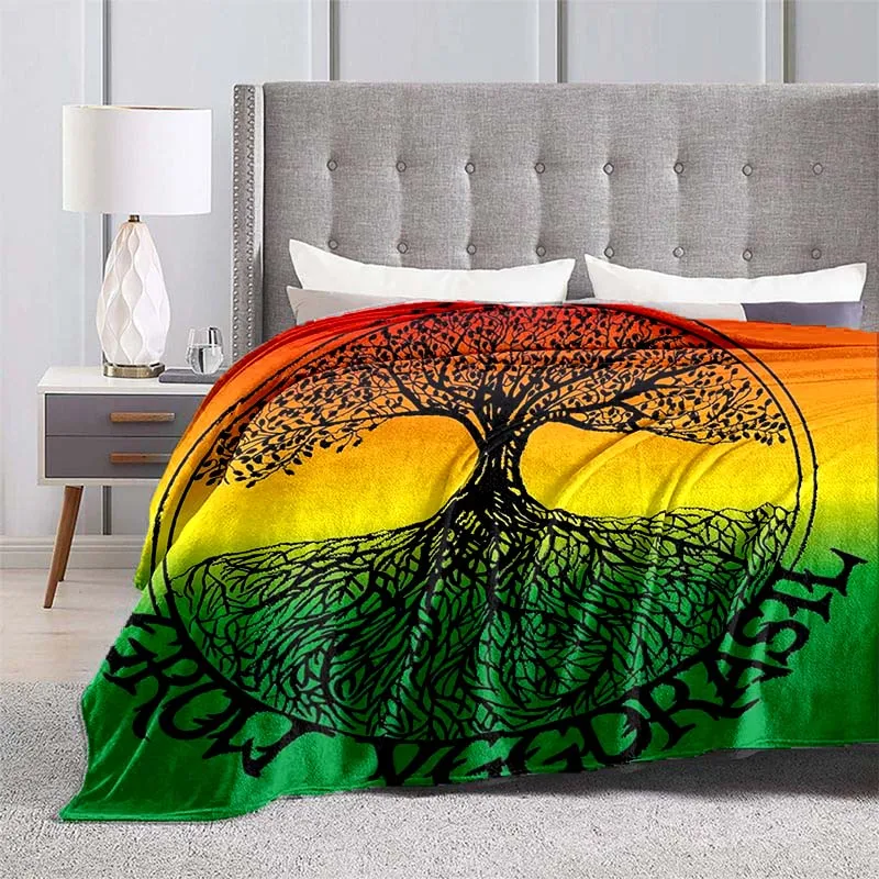 Супермягкое фланелевое одеяло с принтом Древо жизни Фланелевое покрывало