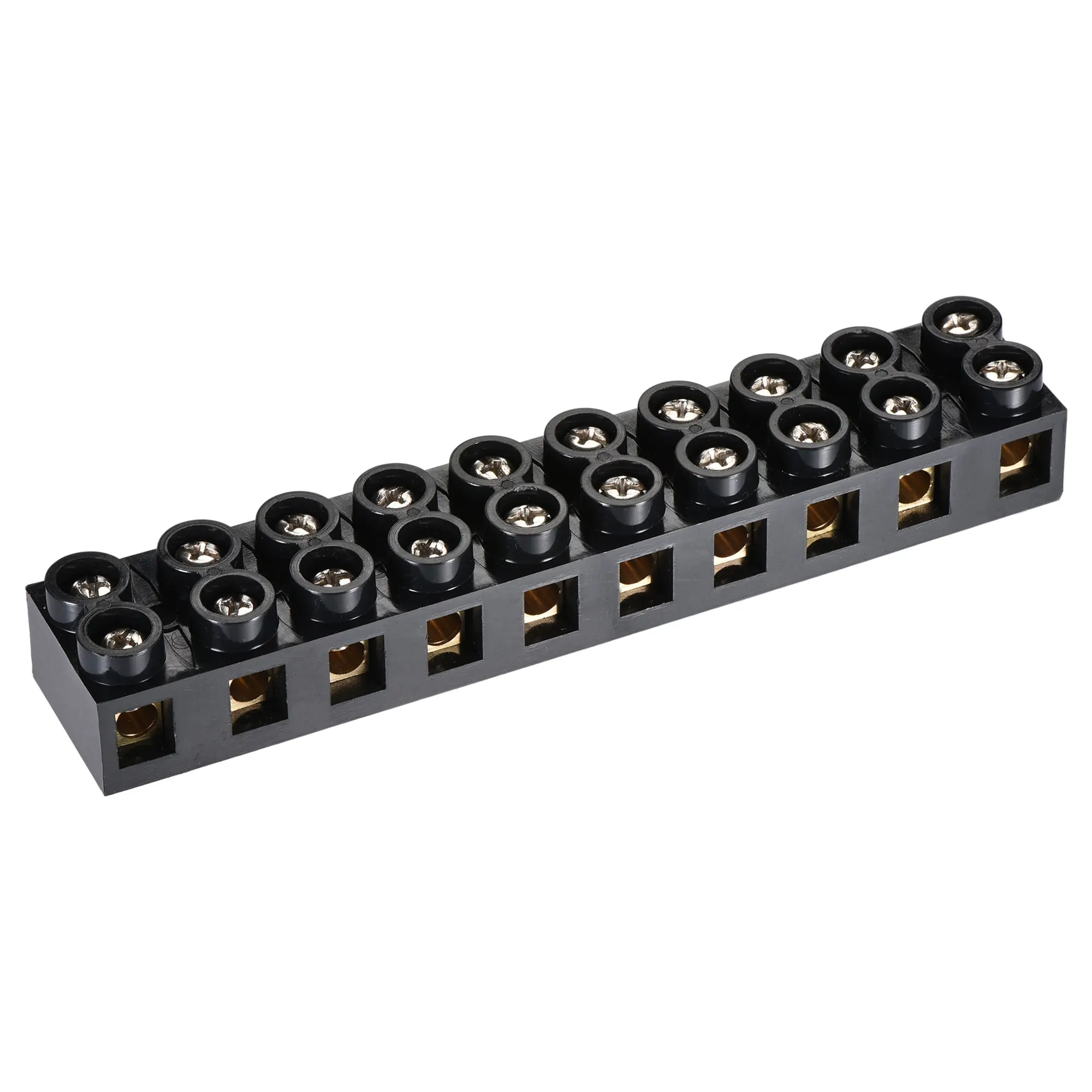 

Uxcell Terminal Block 500V 60A Dual Row 10 Positions Screw Electric Barrier Strip