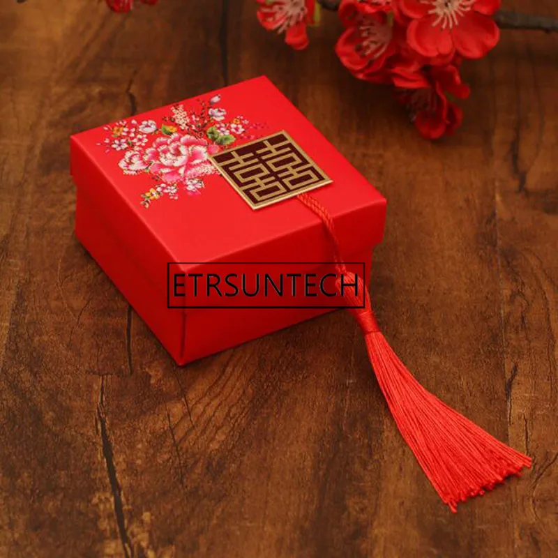 100 шт традиционные китайские коробки конфет двойного счастья вечерние упаковки с