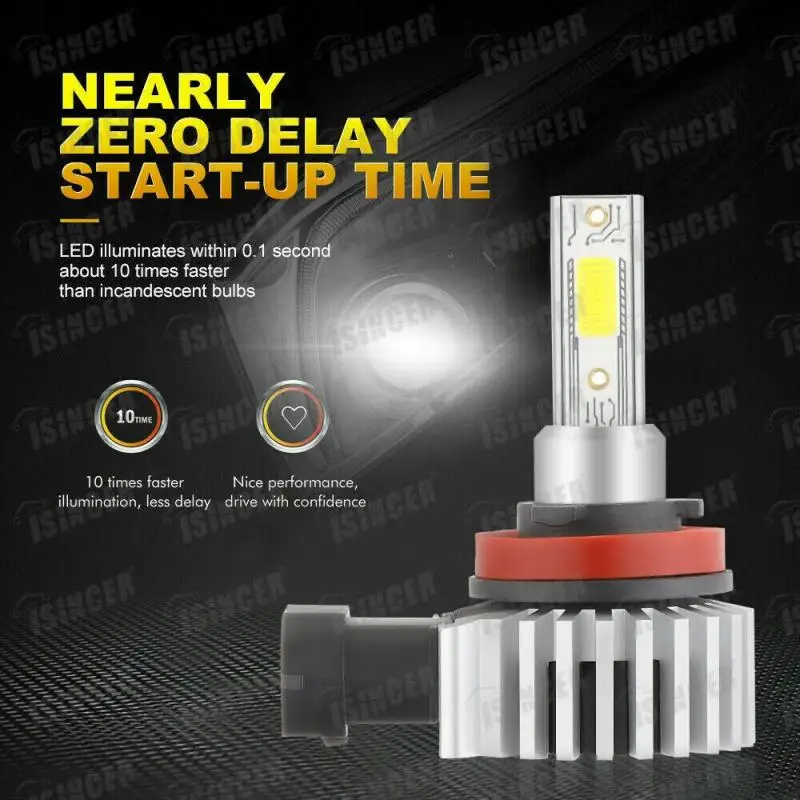 

2x NEW 6500K Car H11 H9 H8 LED Headlight 2200W 330000LM COB Hi/Low Beam Fog Light Bulbs Accessories Lamps DIY Baseus Parts