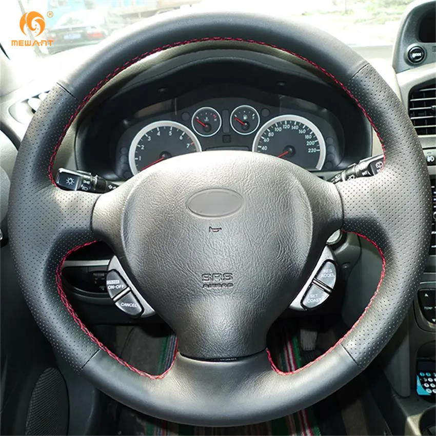MEWANT Black Artificial Leather Car Steering Wheel Cover for Old Hyundai Santa Fe Interior Accessories Parts | Автомобили и