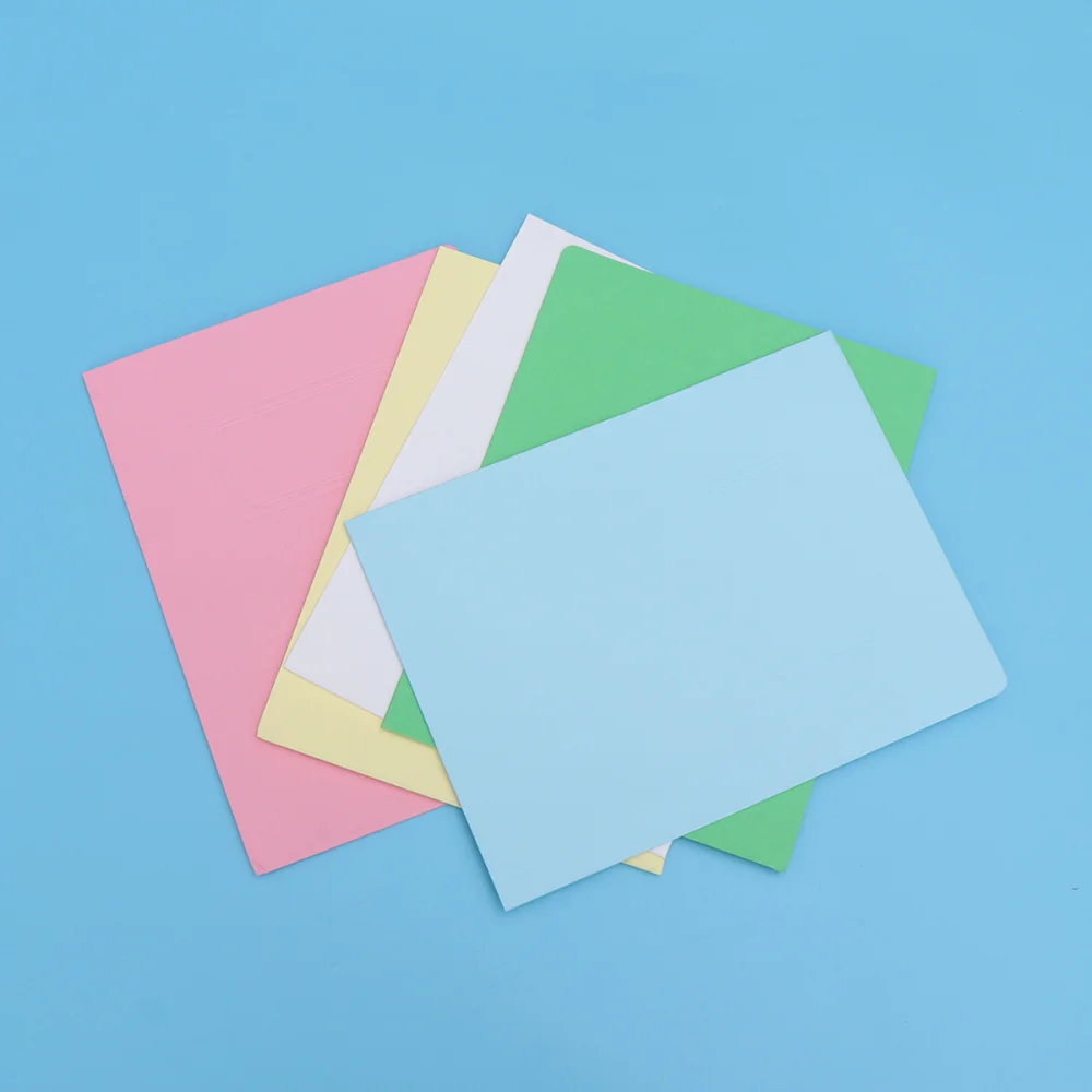 

5pcs A4 Folder Colorful Paper File Folder Multifunctional 2 Pockets Document Holder Filing Products Report Folder Organizer Offi