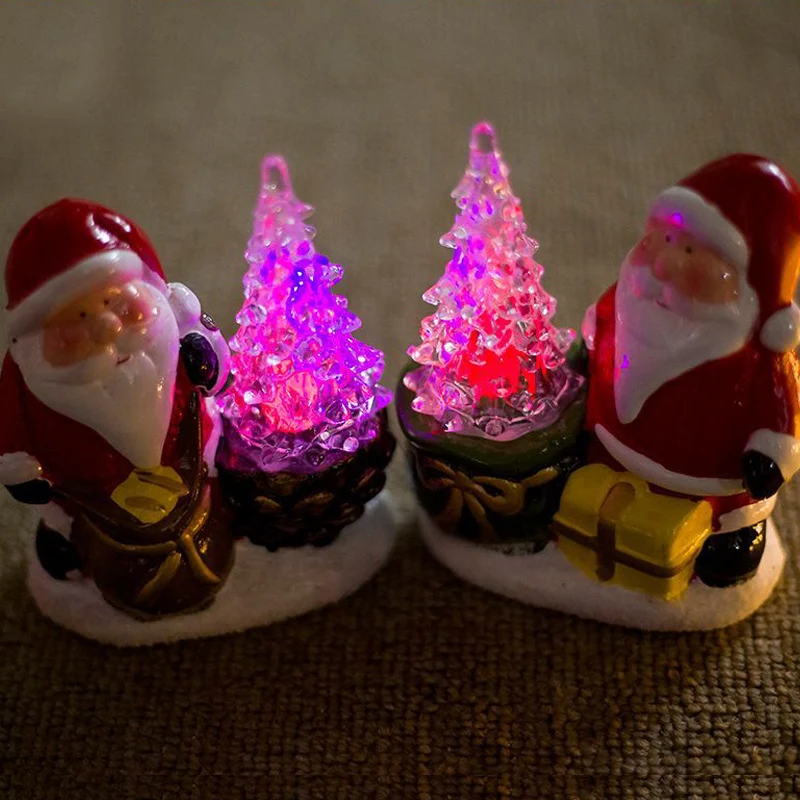 Santa Claus Ornament Lamp Props Bar Ceramics Creative Christmas Light Celebration Window Display | Дом и сад