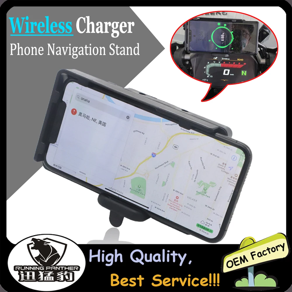 

NEW Motorcycle USB & Wireless Charging Phone Holder Stand Bracket For BMW R1200GS LC ADV F800GS phone screen R1250GS R1200RS