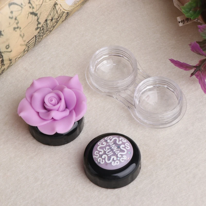 

Portable Contact Lens Case Lovely Flower Contact Lens Container Holder Eyewear Box Random Color