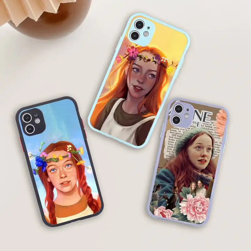 

Anne with an E Phone Case For iPhone 12 11 Mini Pro XR XS Max 7 8 Plus X Matte transparent blue Back Cover