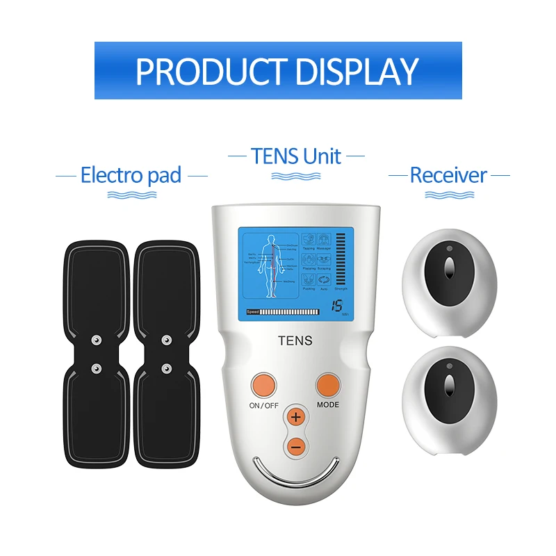 Брендовый беспроводной электротерапевтический массажер TENS с 6 режимами