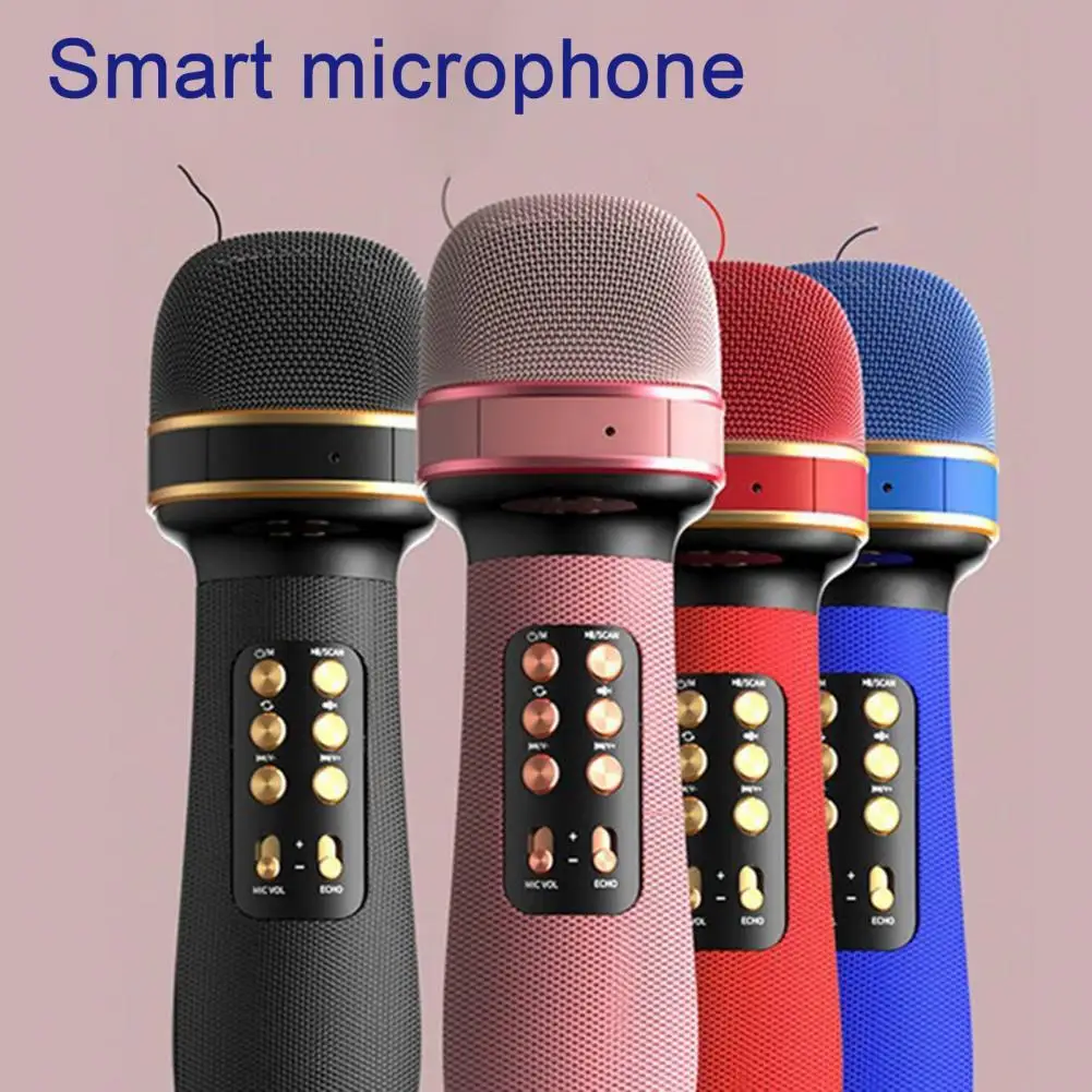 

WS898 New Bluetooth Handheld Microphone Wireless Karaoke Double Speaker Condenser Mic Player Singing for iOS Android Smart TV