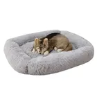 Мягкая кровать для собак, длинная плюшевая подстилка для кошек среднего и большого размера, моющийся зимний теплый диван