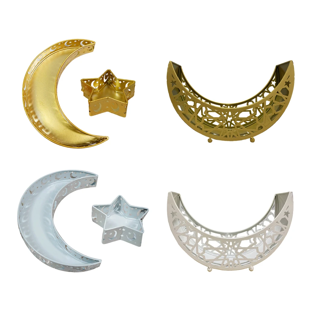 

Eid Mubarak Moon Star Serving Tray Tableware Dessert Food Storage Container Ramadan Muslim Islamic Party Favor