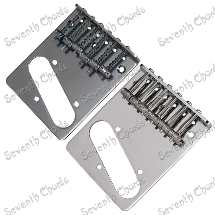 

A Set 6 String Saddle Bridge for TL Electric Guitar Replacement /Strings through bridge or body / Chrome - Black for choose
