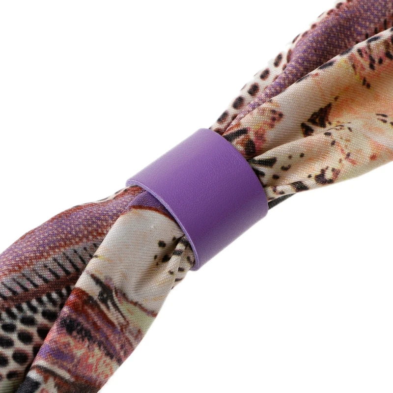 

M89A 10Pcs Elegant Leather Scarf Buckle Silk Ring Clip Holder For Women Ladies Gifts