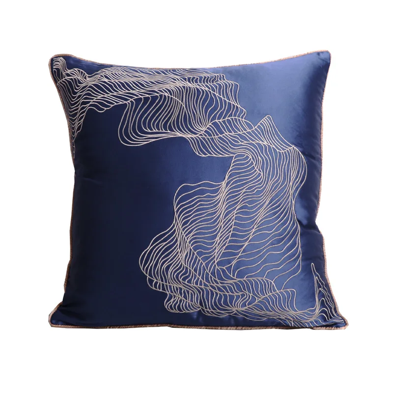 Новая вышивка в китайском стиле чехол для подушки с геометрическим рисунком шелк