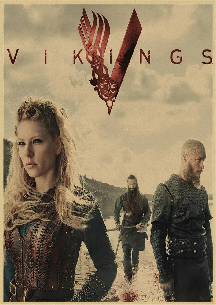Новые Vikings классический фильм крафт бумага Плакат Бар Кафе гостиная столовая