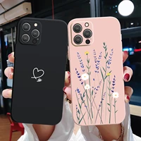 lovely heart flower phone case for iphone 13 12 11 pro max 12 mini 7 8 plus xs max x xr se 2020 candy color soft silicone cover